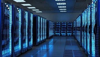 An overview of a bustling mining farm demonstrating the scale and security of remote hosting environments