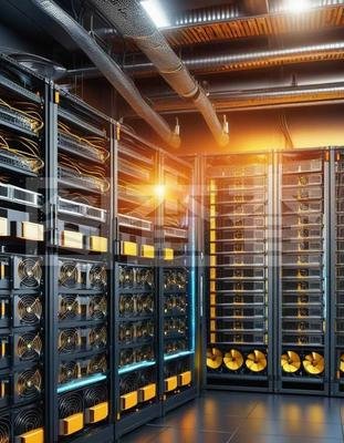 State-of-the-art Kaspa mining farm with renewable energy integration